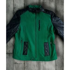 Lamb Leather Wool Blend Rebellion But Precision Grunge Moto Biker Jacket 100% M